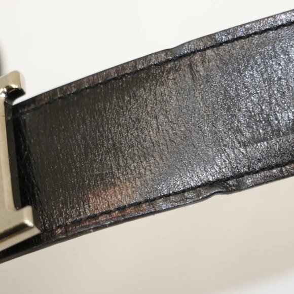 Hermes Chamonix and Togo Leather Constance Reversible Belt 105 CM - Noir/Silver - Picture 10 of 16